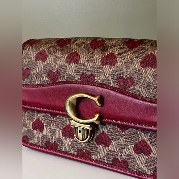 COACH Studio Shoulder Bag In Signature Canvas With Heart Print - Picture 3 of 9